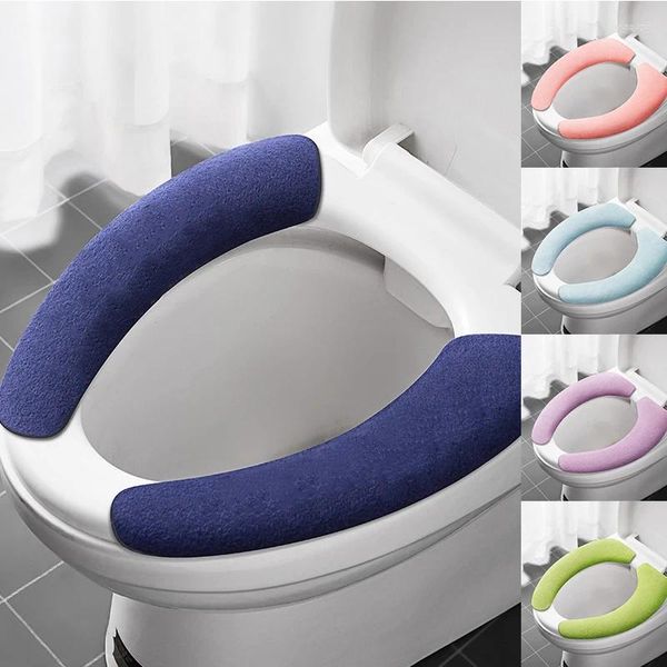 Tuvalet koltuğu kapaklar 2pc/set evrensel yıkanabilir sıcak kapak çıkartmaları bathroom mat yeniden kullanılabilir malzemeler