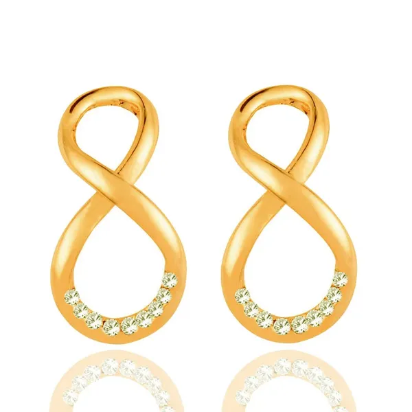 Orecchini a lobo LEEKER Semplice Oro rosa Argento Colore Numero Otto per le donne Intarsio Cubic Zirconia Gioielli di moda 367 XS6