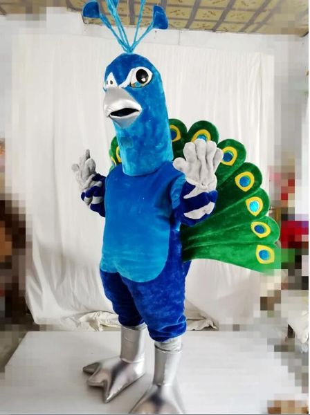 Imagens reais de alta qualidade Deluxe azul pavões mascote trajes anime trajes publicitários mascotte Tamanho adulto fábrica de fábrica frete grátis