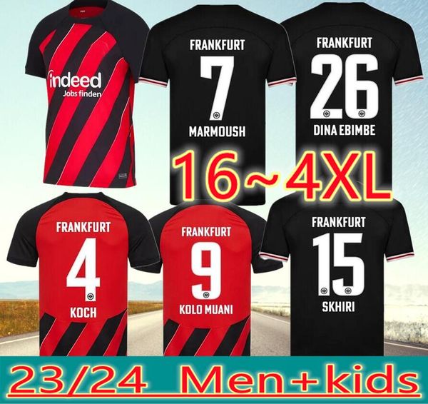 Eintracht Frankfurt Soccer Jerseys 23 24 M. Dgotze Kostic Sow Kolo Muani Hinteregger Kamada Borre рубашка ездит на футбольной форме Man Man