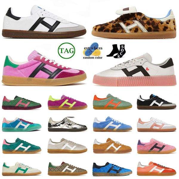 Designer Wales Bonner Leopard Print Men Sneakers Pink Schwarz weiße Scarpe Sporty und reichhaltiges Handball Spezial Damen -Herren Schuhe Plattter Trainer Sportarten