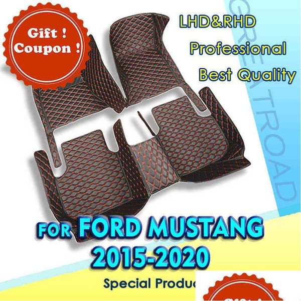 Fußmatten Teppiche Auto-Fußmatten für Ford Mustang Benutzerdefinierte Fußpolster Mobiler Teppich Er Innenzubehör Drop-Lieferung Autos Dhlxa