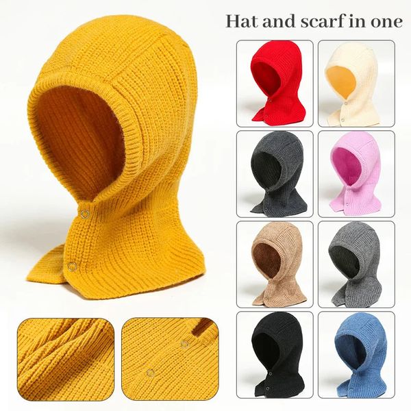 Unisex Inverno Caldo Donna Uomo Sciarpa Cappuccio Collo Ciclismo Cappello da sci Berretto a maglia Outdoor Lady Cashmere Beanie Cofano con cappuccio 240111