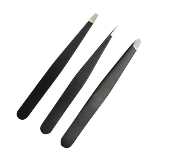 Ferramentas de sobrancelha estênceis 3pcs profissional pequeno cabelo encravado presente lasca viagem pinça maquiagem ferramenta de aço inoxidável pinça de ponta 1456227