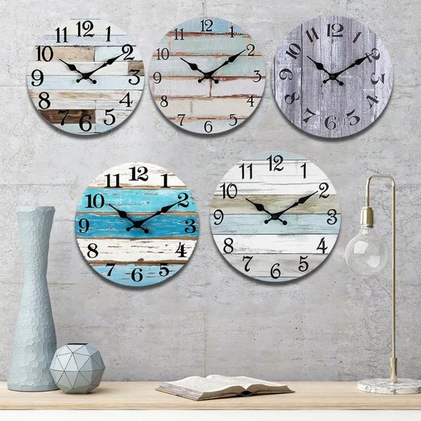 Wanduhren 1 Stück 25 cm kreisförmige stille Uhr American Industrial Style Home Dekoration kommerzielle Retro