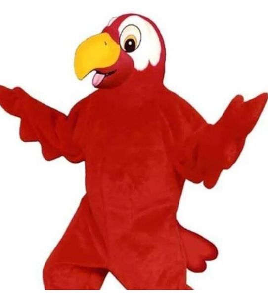 Traje de mascote de papagaio vermelho personalizado tamanho adulto frete grátis