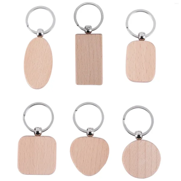 Ciotole 60 Portachiavi in legno vuoto Portachiavi fai da te Etichetta anti-smarrimento Accessori in legno Regalo