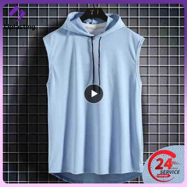 Camicie attive 1 pezzo Abbigliamento moda Bodybuilding Muscle Guys Fitness Uomo Donna Canotta con cappuccio Canotta Abbigliamento sportivo Camicia senza maniche Felpa con cappuccio