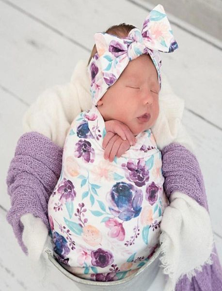 Yeni doğan erkek bebek kız baskılı beşik uyku tulumu bebek sargısı kunesi kıyafetleri set yeni doğmuş pografi alıcı battaniye çiçek 353906917
