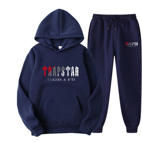 Erkek Hoodies Sweatshirts Yeni Autumnwinter Hoodie Set Modeli Trendy Trapstar Çiçek Üst Pantolon