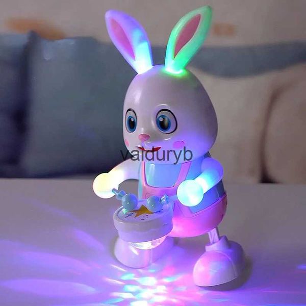 Musica per bambini Giocattoli sonori Robot Coniglio Danza Canta una canzone Coniglietto elettronico Animale robot Batti tamburo con LED Simpatico giocattolo elettrico per animali domestici Regalo di compleanno per bambinivaiduryb