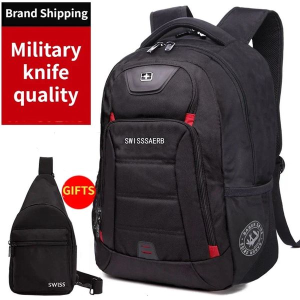 Zaino da uomo di qualità con coltello militare, borsa per laptop da lavoro, impermeabile, di grande capacità, da viaggio all'aperto, per studenti 240111