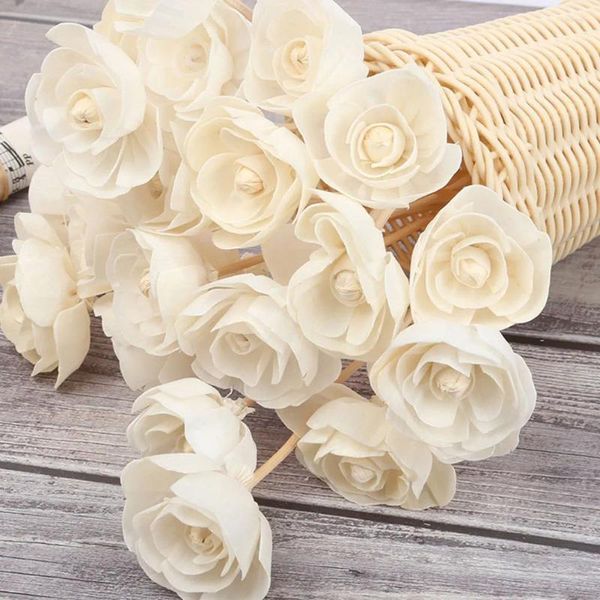 Dekorative Blumen 8 Stück Rattan Sola Blume ätherisches Öl Sticks Aroma Duft Ranken Diffusor mit Schilfrohr Dekoration für Zuhause