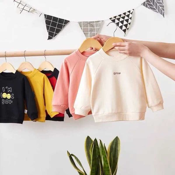 Pullover 1-4T Bambini Top in cotone T-shirt Autunno Inverno Baby Cartoon Felpe con cappuccio Bambini Ragazzi Ragazze Casual Abiti a maniche lunghe FelpeL2401