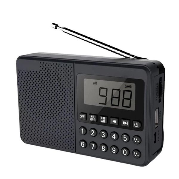 Radio FM/AM/SW Lettore musicale MP3 Doppia antenna Ricevitore radio full band Display digitale a LED Supporto per chiavetta USB/scheda TF a 2.1 canali