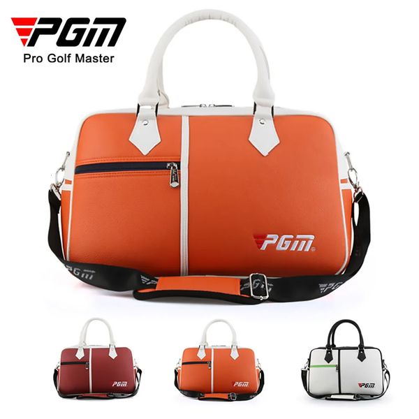 Saco de roupas de golfe PGM PU à prova d'água bola sapatos de grande capacidade bolsa de viagem 432822cm 240111