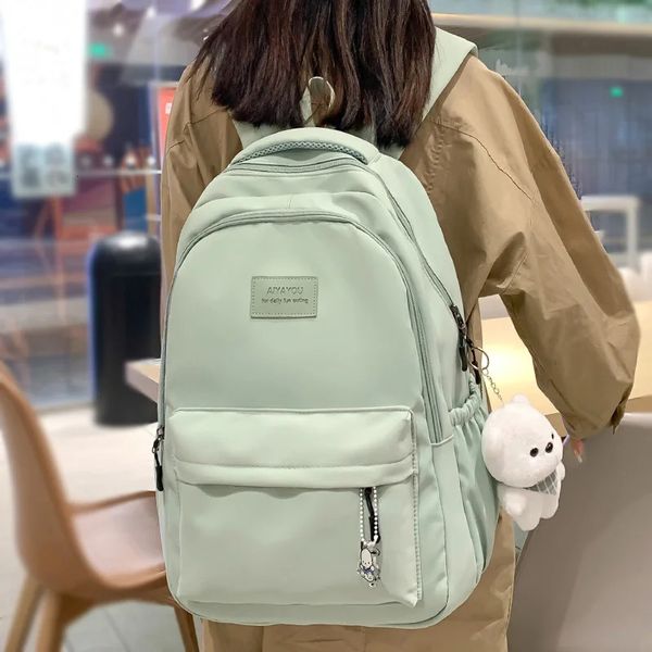 Feminino moda senhora de alta capacidade à prova dwaterproof água faculdade mochila na moda feminina portátil sacos escola bonito menina viagem livro saco legal 240112