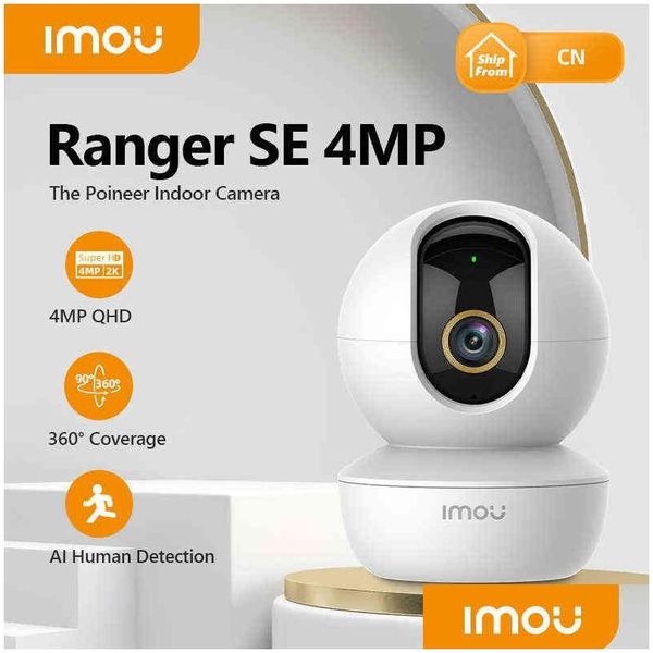 IP-камеры Dahua Imou Ranger Se 4Mp 4X Digital Zoom Ai Камера для обнаружения человека Детское охранное наблюдение Беспроводное видеонаблюдение в помещении Aa220315 Dhxgy