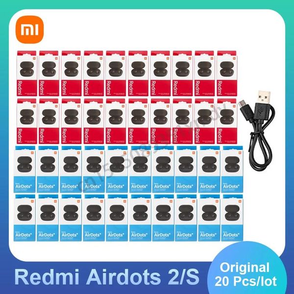 Сушилки, 20 шт., оптовая продажа, наушники Xiaomi Redmi Airdots 2 Airdots S, настоящие беспроводные наушники Bluetooth 5,0, гарнитура с шумоподавлением и микрофоном