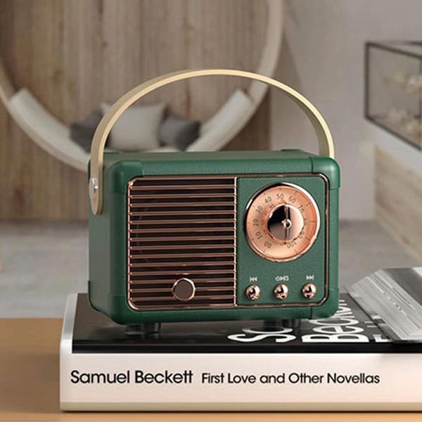 Radio Retro Bluetooth -Lautsprecher Vintage FM Radio Wireless Retro -Lautsprecher mit altmodischem klassischem Stil starker Bassverbesserung