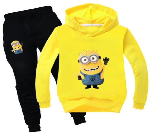 Divertente cartone animato carino serventi vestiti invernali per bambini stampa kawaii bambino ragazzi ragazza autunno set di abbigliamento bambini vestito giallo 2011269927461