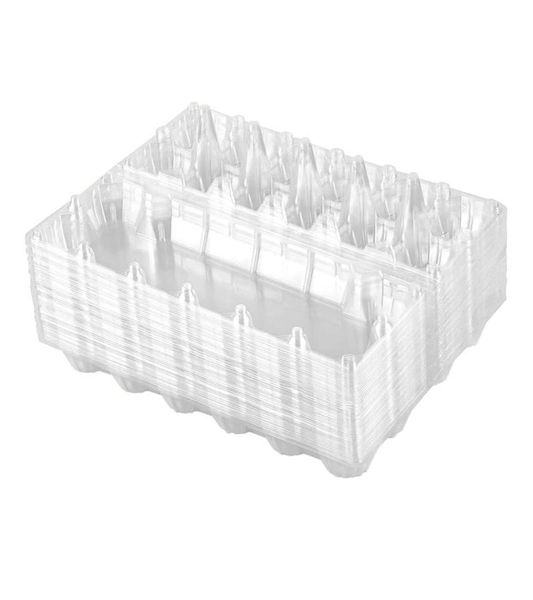 Garrafas de armazenamento frascos 24pcs caixas de ovos de plástico em massa transparente suporte de bandeja de frango para família pastagem fazenda mercado de negócios 12 grids7060276