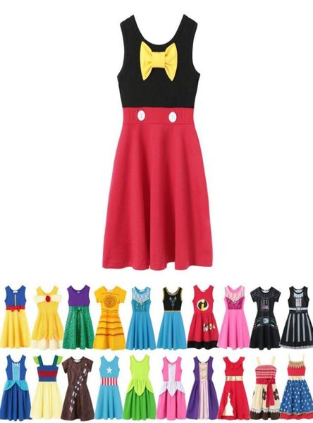 32 Farben Kleine Mädchen Prinzessin Sommer Cartoon Kinder Kinder Prinzessin Kleider Freizeitkleidung Kid Trip Frocks Party Kostüm droppin9217843