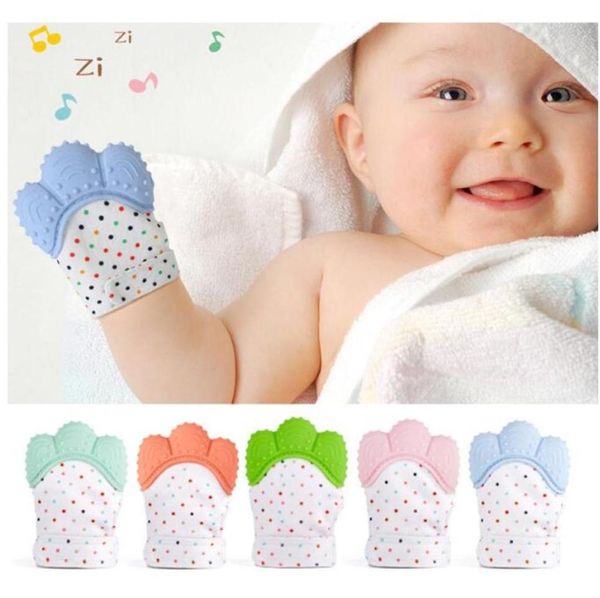 Новый силиконовый прорезыватель, детская соска, перчатки для прорезывания зубов, жевательные прорезыватели для новорожденных, бусины для прорезывания зубов, пастельные бусины для младенцев BPA, 5 цветов5575556