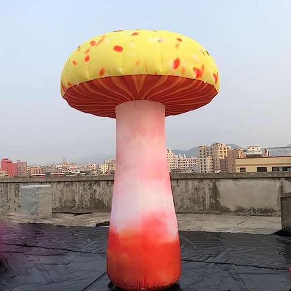 vendita all'ingrosso modello di pianta gonfiabile con palloncino a fungo colorato alto 10 piedi a stampa completa per la decorazione della scena di eventi del parco a tema