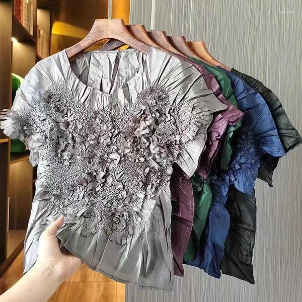 Vestidos de trabalho Miyake Original Mid-comprimento Joelho-Comprimento Meio Corpo Saia Verão Grande Hem Irregular Francês Plissado A Linha Jupe Mulheres Roupas Soltas