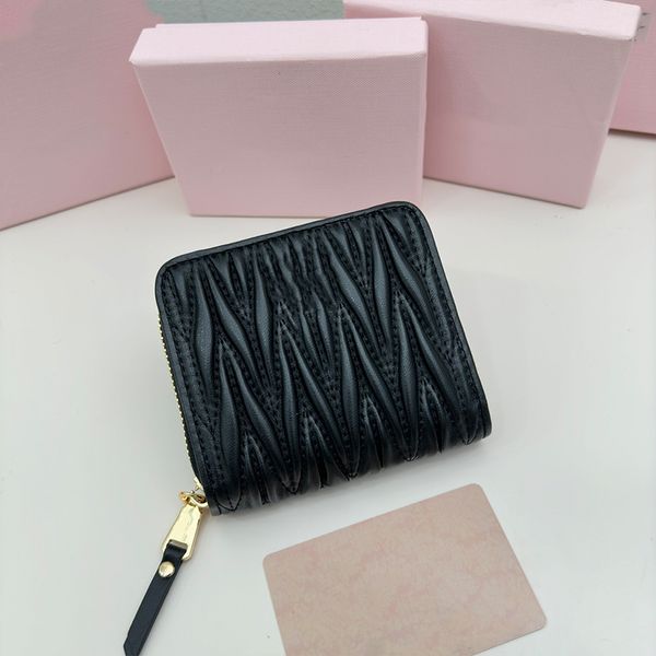 Wallet Pink-Geldbörse Designer Black Bag Modes Bags für Damen mit Kastenstaub Flip-Top-Design Reißverschluss Echte Ledertaschen Hand Frauen Mini Luxurys Designer Kartenhalter