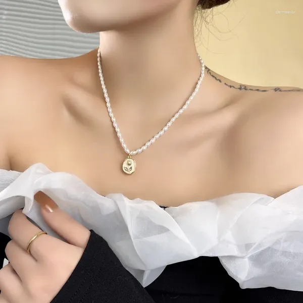 Anhänger Halsketten Französisch Elegante Perlenkette Süße Tulpe Halskette Ins Wind Mädchen Fee Schlüsselbein Kette Weiblich