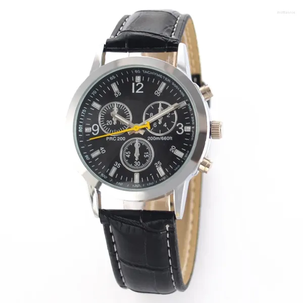 Armbanduhren Großhandel Herren Sportuhren Lederband Quarz Business Herren Metall Reloj Multifuncion