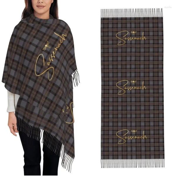 Ethnische Kleidung Vintage Sassenach Muster Tartan für Frauen Winter Herbst Schals und Wickel langer großer Schal Schal Alltagskleidung