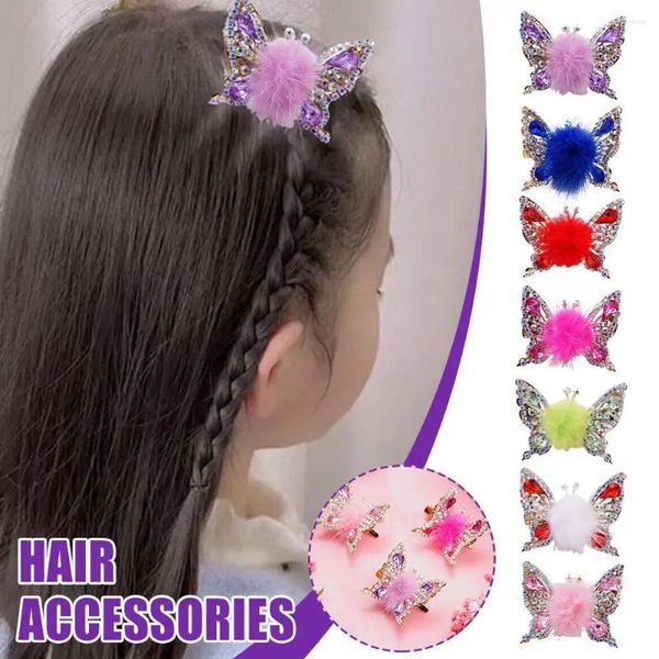 Acessórios de cabelo 1 PCS Coreano Franja Clipe Moverá Simulação Borboleta Hairpin Para Menina Headdress Strass Duckbill Hold