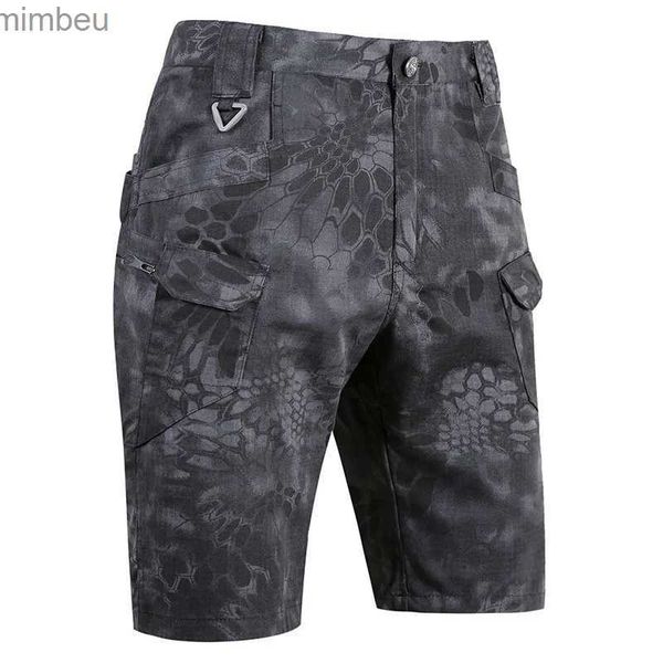 Shorts masculinos IX7 Marca Homens Clássico Camuflagem Shorts Outdoor Camping Multi-bolso Calças Escalada Pesca Militar Cargo Shorts Beach WearL240111