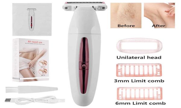 Máquina de barbear elétrica feminina, com carregamento usb, barbear seco e molhado para pernas, biquíni, corpo à prova d'água s08268897466