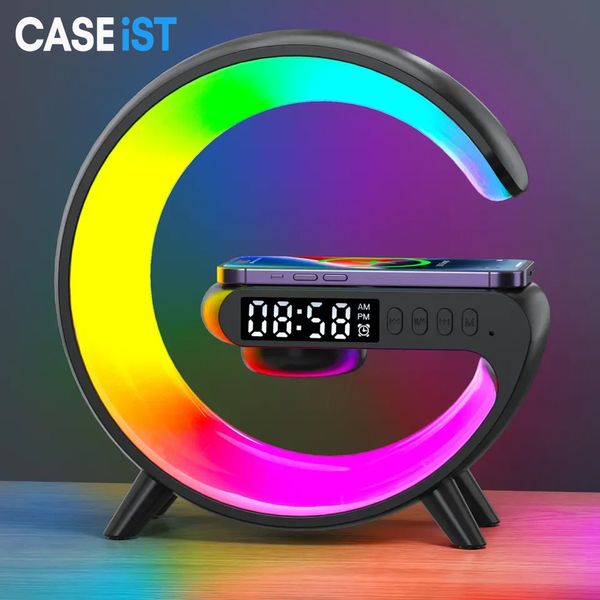 OEM all'ingrosso 2024 Mini altoparlanti Bluetooth wireless Smart Light Smart Fast Charger Qi Telefono White Noise White Wake Up RGB Lampada Night LED LED Disk 38