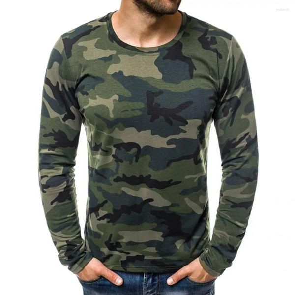 Camisetas para hombres Camisa para hombres Simple O Cuello Secado rápido Primavera Resistente al desgaste Top Slim Manga larga All Match Otoño para interior