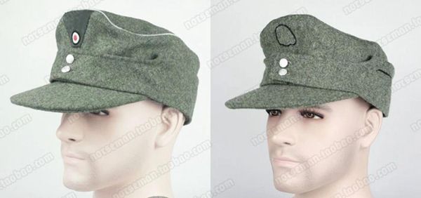 Caps tomwang2012.wwii WW2 Alman WH E Memurları Asker Elite M43 1943 Panzer Yün Alanı Askeri Şapka Yama ile