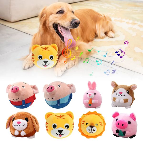 Puppy Ball attivo in movimento animale domestico peluche cane che canta masticare squeaker soffice giocattolo 240113