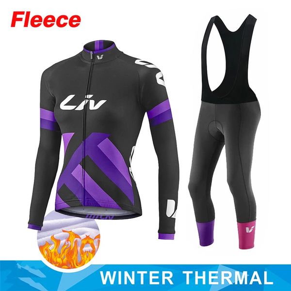 Maglia da ciclismo LIV 2023 Abbigliamento da bicicletta in pile termico caldo da donna MTB Sport da equitazione all'aperto Manica lunga Ropa Ciclismo Mujer 240112