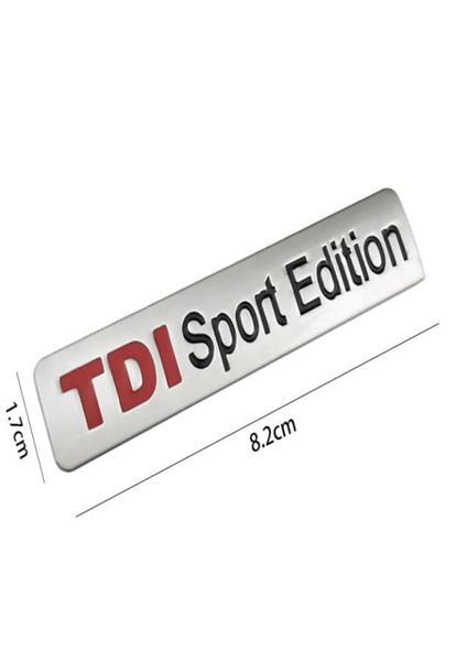 Metal vermelho TDI Sport Edition Logo Turbo Car Letter Adesivo Emblema Cromado Decalques para VW POLO GOLF CC TT JETTA GTI TOUAREG4327093
