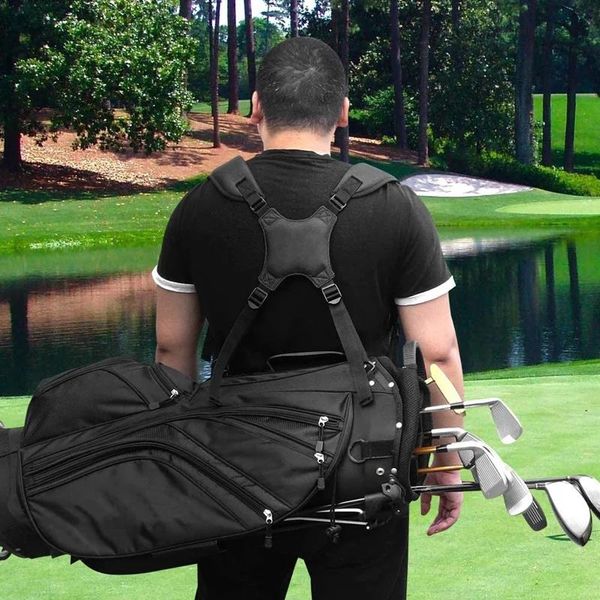 Çantalar çift omuz ayarlanabilir golf torbası kayışları yedek kayış yastıklı konfor sırt çantası aksesuarları taşınabilir spor aleti