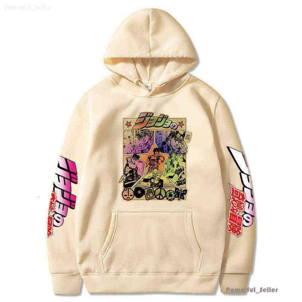 Harajuku Jojo Bizarre Adventure Hoodie Anime japonês Homens/mulheres Moletom de manga comprida Tops Desenhos animados Hip Hop Roupas vintage 2024 Terça-feira Ess 2195