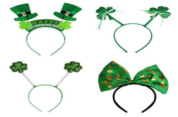 İrlandalı St Patricks Günü Kafa Bandı Yeşil Leprechaun Saç Bandı Tokalı Süslü Elbise Karnaval Noel Aksesuarları Parti Top Hats9532752