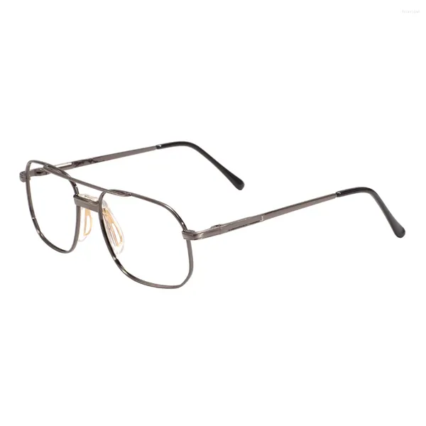 Montature per occhiali da sole per uomo e donna, montatura per occhiali con montatura completa a doppia trave in metallo con cerniera a molla per lenti da vista