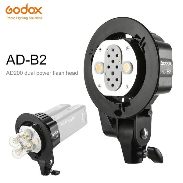 Fotocamere Godox Adb2 Bowens Mount Staffa per testa luminosa a doppio tubo per Speedlite Flash portatile Ad200