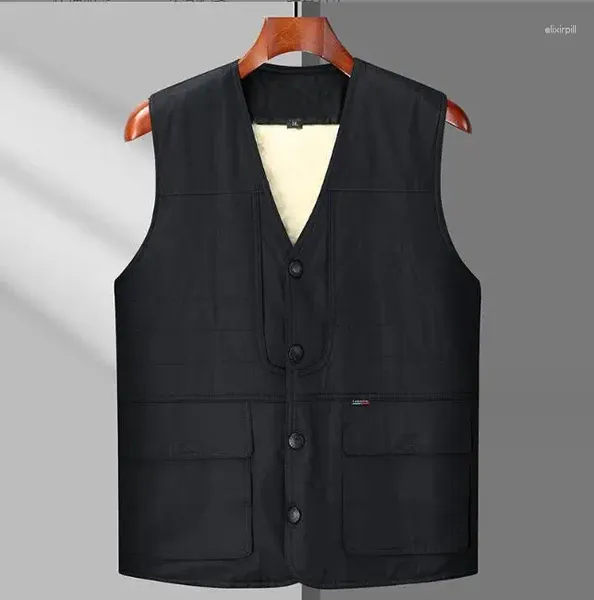 Gilet da uomo di mezza età e anziani Gilet di peluche autunno-inverno di papà Giacca calda quotidiana del nonno può essere indossato esternamente