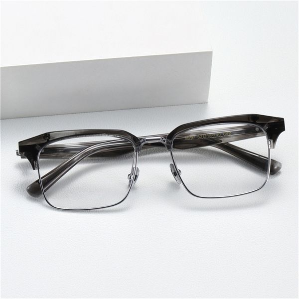Optische Brillen für Männer und Frauen, Retro-Designer M122, modisches reines Titan-Golfbrillengestell, europäischer und amerikanischer quadratischer Stil, Anti-Blaulicht-Linsenplatte mit